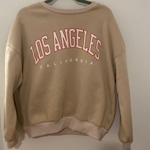 LA Sweatshirt. Shein. 1X fits like M/L. Tan, Cream, Red. Soft fleece inside.